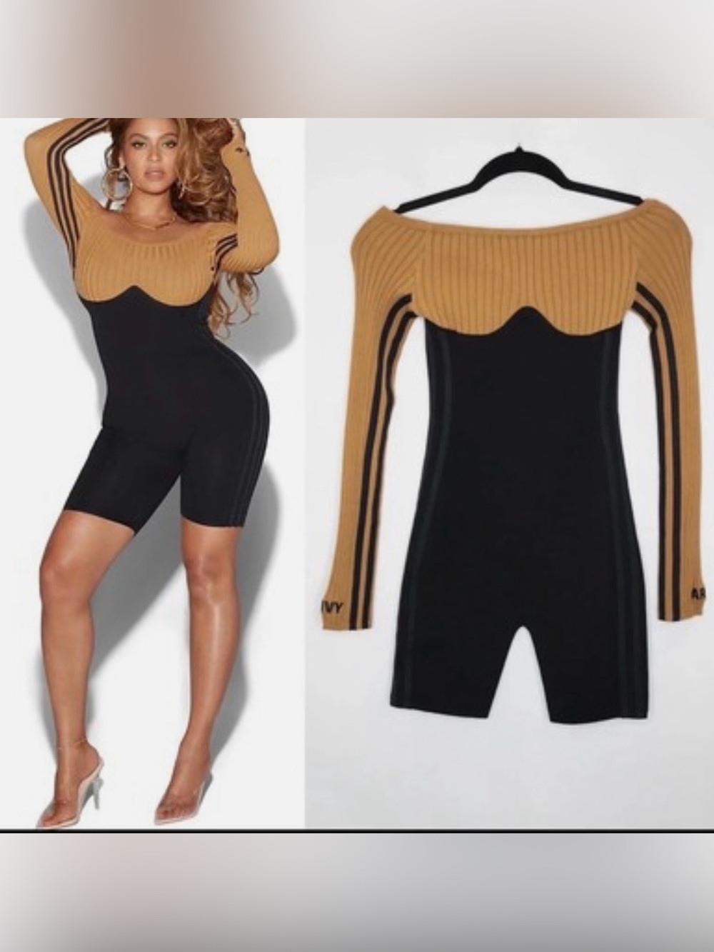 Adidas x Ivy Park by Beyonce LONG SLEEVE CORSET PLAYSUIT romper SIZE large